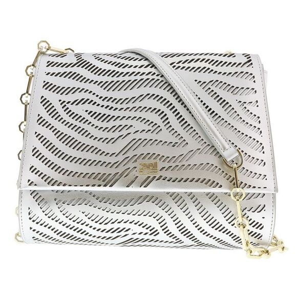 Roberto Cavalli Class GQLPAZ 101 Silver Audrey 001 Small Shoulder Bag - Picture 2 of 5